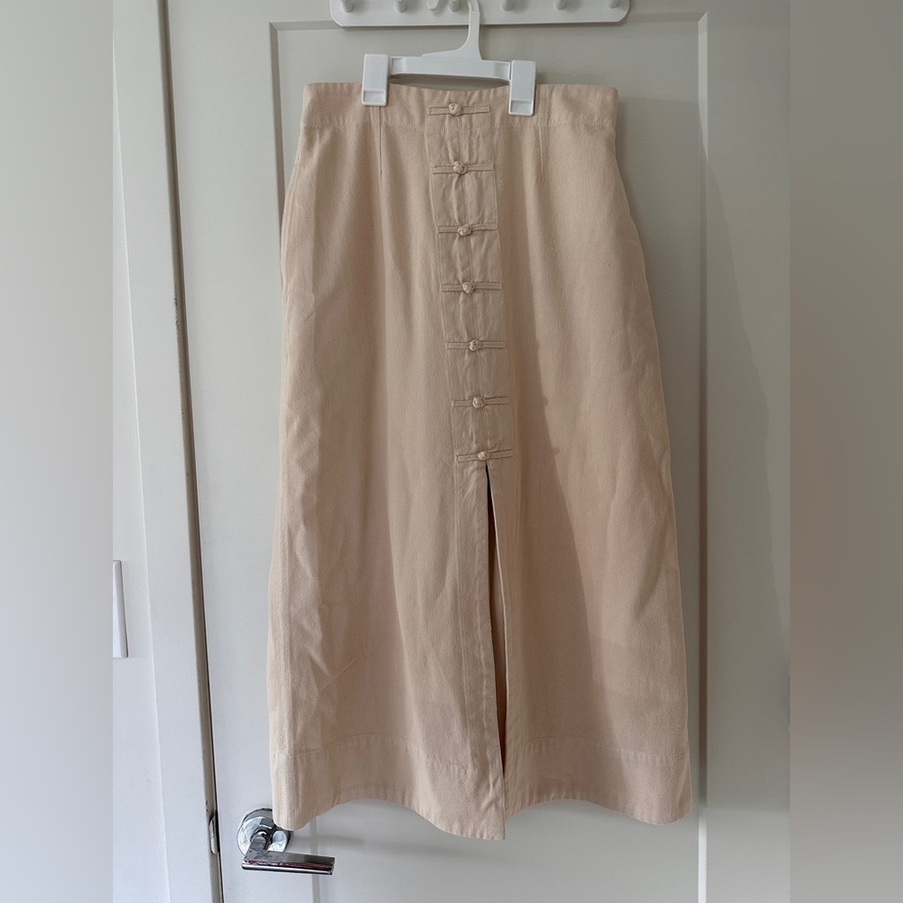 Sea NY Juni Cream Frog Closure Midi Skirt